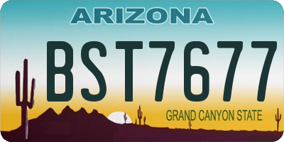 AZ license plate BST7677