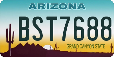 AZ license plate BST7688