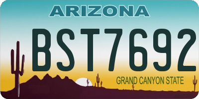AZ license plate BST7692