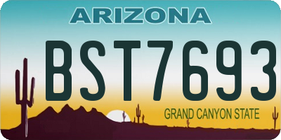 AZ license plate BST7693