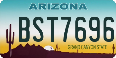 AZ license plate BST7696