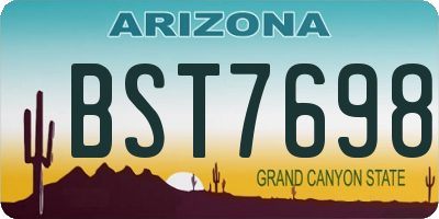 AZ license plate BST7698