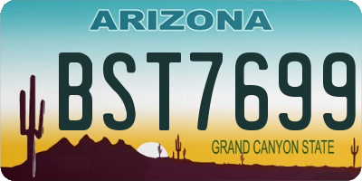 AZ license plate BST7699