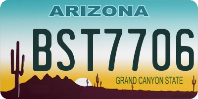AZ license plate BST7706