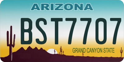 AZ license plate BST7707