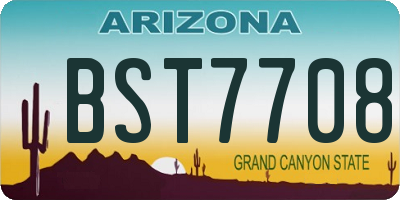 AZ license plate BST7708