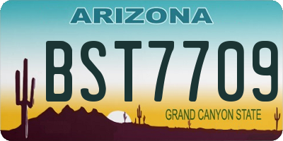 AZ license plate BST7709