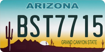 AZ license plate BST7715