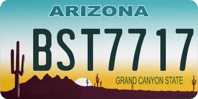 AZ license plate BST7717