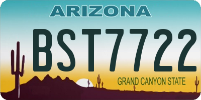 AZ license plate BST7722