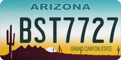 AZ license plate BST7727
