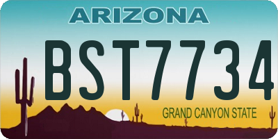 AZ license plate BST7734