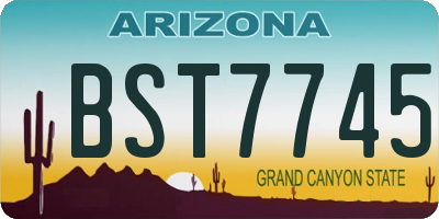 AZ license plate BST7745