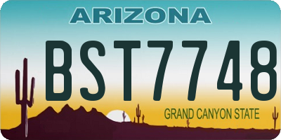 AZ license plate BST7748