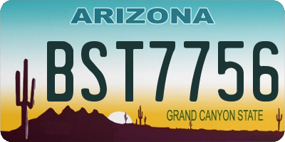 AZ license plate BST7756