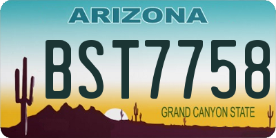 AZ license plate BST7758