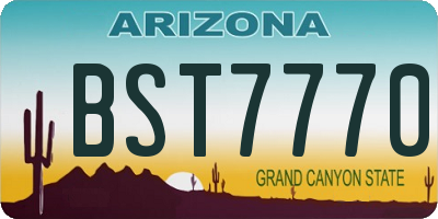 AZ license plate BST7770