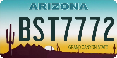 AZ license plate BST7772