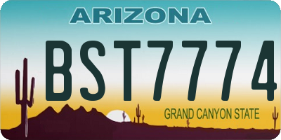 AZ license plate BST7774