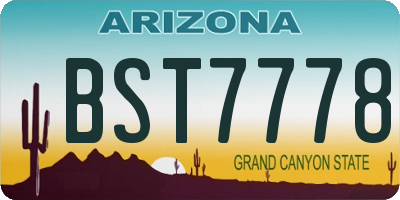 AZ license plate BST7778