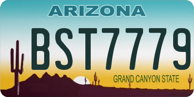 AZ license plate BST7779