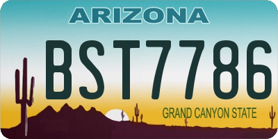 AZ license plate BST7786