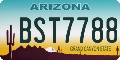 AZ license plate BST7788