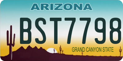 AZ license plate BST7798