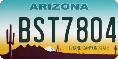 AZ license plate BST7804