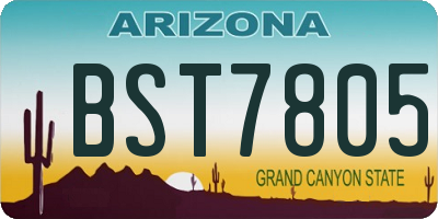 AZ license plate BST7805