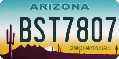 AZ license plate BST7807