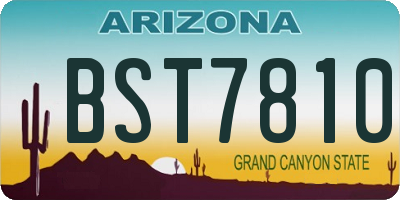 AZ license plate BST7810