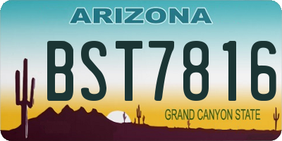 AZ license plate BST7816