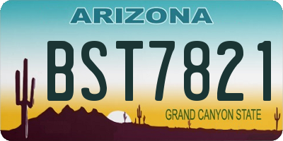 AZ license plate BST7821