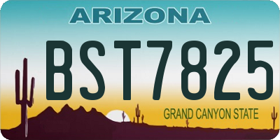 AZ license plate BST7825