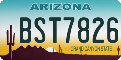 AZ license plate BST7826