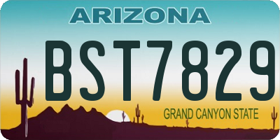 AZ license plate BST7829