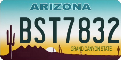 AZ license plate BST7832
