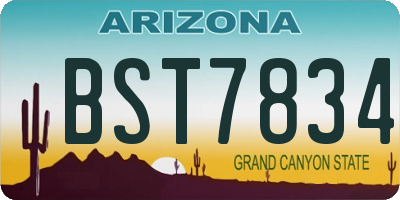 AZ license plate BST7834