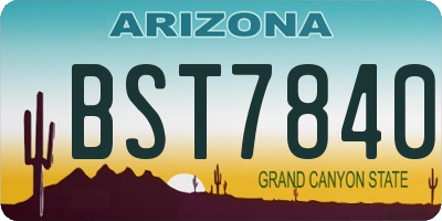 AZ license plate BST7840