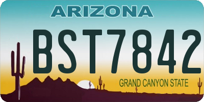 AZ license plate BST7842