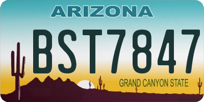 AZ license plate BST7847