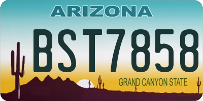 AZ license plate BST7858