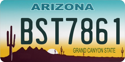 AZ license plate BST7861