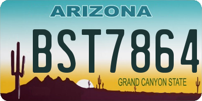 AZ license plate BST7864