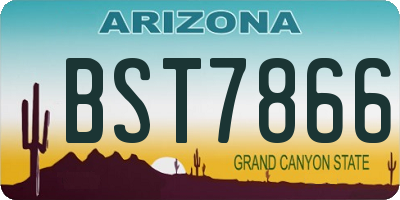 AZ license plate BST7866