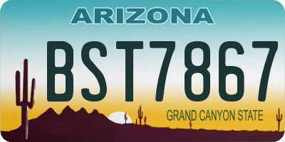 AZ license plate BST7867