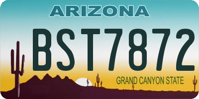 AZ license plate BST7872