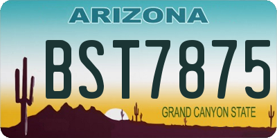 AZ license plate BST7875