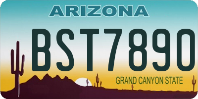 AZ license plate BST7890
